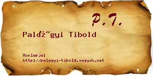 Palágyi Tibold névjegykártya